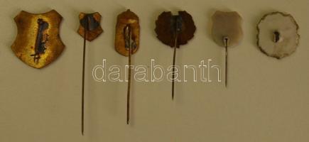 kis kitűző tétel: 6db magyar címeres kitűző, köztük 5db "Kossuth címeres" zománcozottak tö...