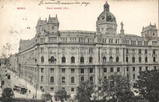 Brno regional hall with tram