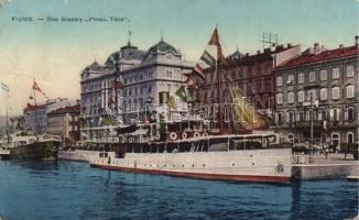 Fiume Szapáry quay with SS Tátra and the shop of Alessandr Billitz