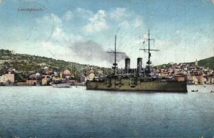 Mali Losinj with war ship (EK)