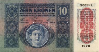 1915. 10K "Deutschösterreich" felülbélyegzéssel T:II+ kis saroktörés