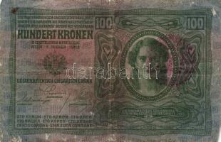 1912. 100K piros "Magyarország" körbélyegzővel T:IV + Ausztria 1922. 2K T:I- + 1930. 100P ...