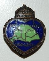 DN "Így volt így lesz" feliratú zománcozott Br kitűző gyártó: Jerouschek Bpest