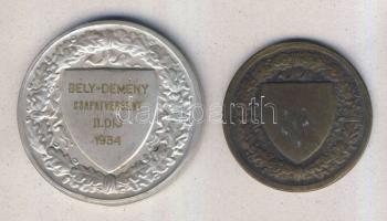 1869. "Budapesti (Budai) Torna Egylet" 2 klf (Botond éd Kinizsi) nagyságú és ábrázolású Br...