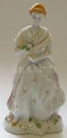 Finoman megmunkált kézzel festett, román porcelán hölgyalak / Very airy handpainted Romanian chinaware  27 cm