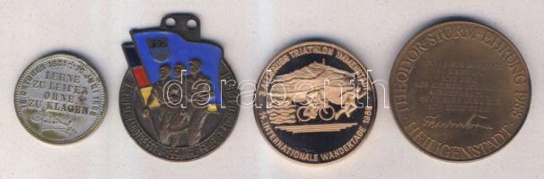 Németország/NDK 1954. "FDJ-II. Deutschland Treffen" zománcozott Br T:2 + 1831.október 18.-1888.június 15. III. Frigyes emlékérem T:2/2- + 2db klf emlékérem T:PP,2