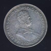 1896. 1K Ag "Milleniumi Koronaérem" T:2- eredeti díszdobozban! T:2-