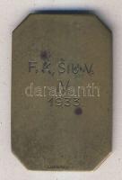 1933."M. Kir. Honvéd Ludovika Akadémia - F.K.SIU V." szögletes Br plakett T:2