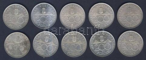 1993-94. 200Ft Ag "Deák" + "MNB" (10x) T:vegyes