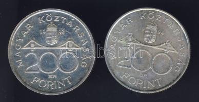 1992. 200Ft "MNB" Ag T:1 + 1994. 200Ft "Deák" Ag T:1/2
