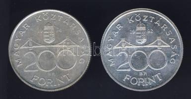 1992. 200Ft "MNB" Ag T:1 + 1994. 200Ft "Deák" Ag T:2