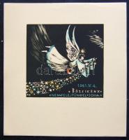 Vadász Endre (1901-1944): KArácsonyi színezett linómetszet-papír 17x19 cm