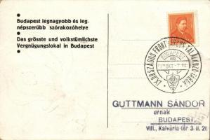 Budapest Angolpark, Alpesi falu varieté reklám 'Országos Frontharcos Találkozó Tábor' So.S...