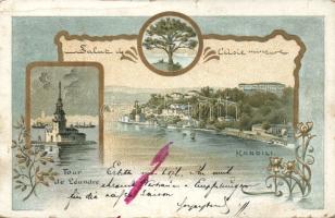 1899 Constantinople with the Maiden´s Tower litho