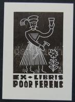 M. SZabó István: Ex libris fametszet-papír 8x11 cm