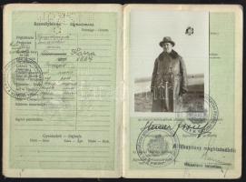 1934 Puhafedeles fényképes útlevél