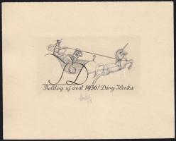 Azonosítatlan jelzéssel: 2 db szignált ex libris: fametszet és rézkarc