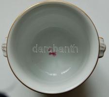 Herendi jelzéssel ellátott kézzel festett Apponyi-mintás porcelán kaspó / Herend handpainted chinawa...