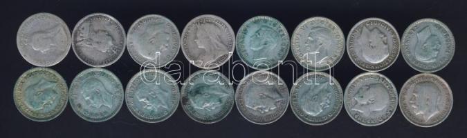 Nagy-Britannia 1889-1941. 3p Ag (16x) mind klf évszámmal T:2/3,3