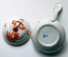 Óherendi jelzéssel ellátott nyeles kínáló tálka / Herend chinaware bowl d:10 cm