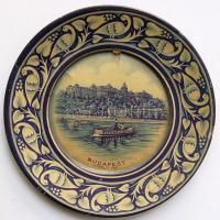 Budapest - Budai várat ábrázoló pléh fali tányér 24 cm