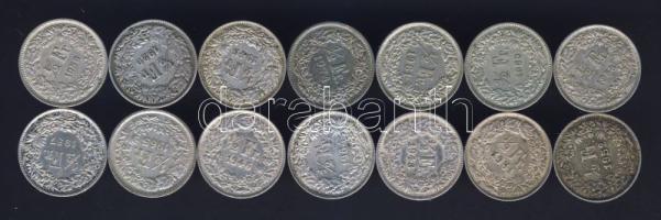 Svájc 1920-1974. 1/2Fr Ag (14x) mind klf évszámmal T:2/3,3