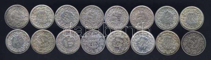 Svájc 1914-1966. 1/2Fr Ag (16x) 16klf évszámmal T:2/3+,3