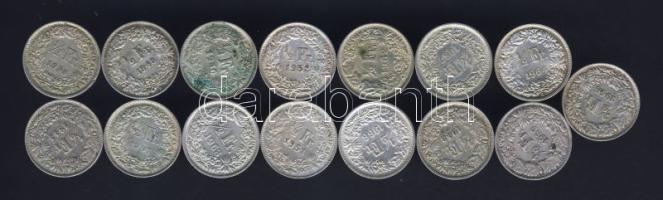 Svájc 1939-1967. 1/2Fr (15x) 15klf évszámmal T:2/3+,3