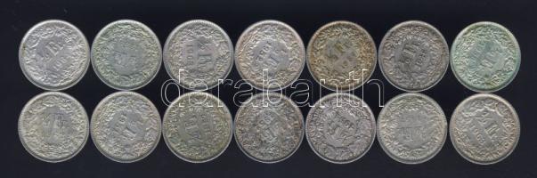 Svájc 1939-1967. 1/2Fr Ag (14x) 8klf évszámmal T:2/3+,3
