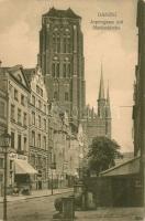 Gdansk Jopengasse and church with the shop of Carl Olivier (EB)