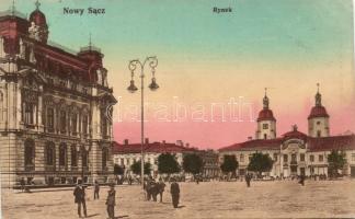 Nowy Sacz main square with bank and the shop of L. Steinbach