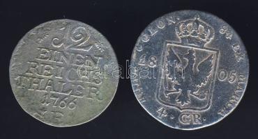 Német Államok/Poroszország 1766E 1/12T Ag T:3 + 1805A 4Gr Ag hamisítvány T:3
