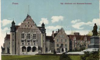 Poznan Academy with Bismarck statue