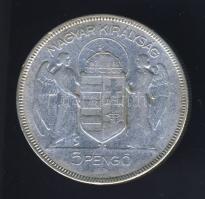 1930. 5P Ag "Horthy jobbra" T:3 kis ph.