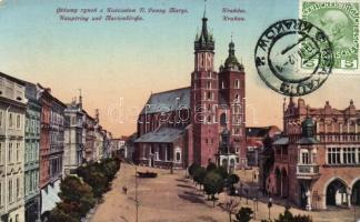 Krakkó, Fő tér, Szent Mária Bazilika, Krakow, main square, St. Mary's Basilica