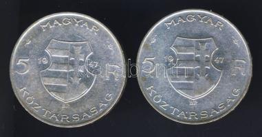 1947 5Ft Ag "Kossuth" (2x) T:2-/3+ ph.