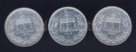 1893. 1K Ag + 1912. 1K Ag + 1915. 1K Ag T:2,3+
