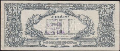 1926 "Repülők tárgysorsjátéka" 10.000K dollár sorsjegy. "Ára 80fillér..." fny-sa...