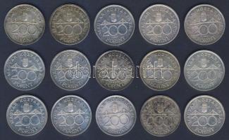 1992. 200Ft Ag "Magyar Nemzeti Bank" (15x) T:1,1/2,2-