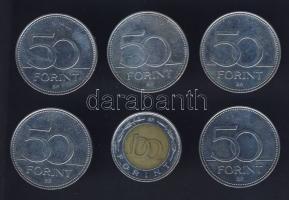 2002. 100Ft + 2004-2007. 50Ft (5x) klf motívumokkal T:1,2