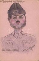 Military WWI hand-crafted caricature
