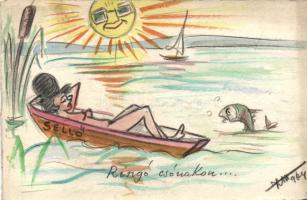 Summertime hand-painted artist signed