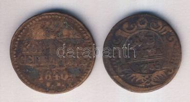 Cári Oroszország 1735 Denga "I.Anna orosz cárnő" T:3 + 1840EM 1K "I. Miklós" T:3/4