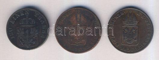 Német Államok/Poroszország 1865A 3Pf T:2-/3+ + Ausztria 1816A 1Kr (2x) T:2/3+,3