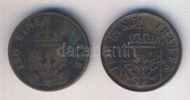 Német Államok/Poroszország 1873A 3Pf T:2 + 1862A 3Pf T:3