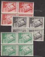 1951 80 éves a magyar bélyeg Bélyegkiállítás levélzáró ívdarabok 4 klf színben + 1959 Levélbélyeggyű...