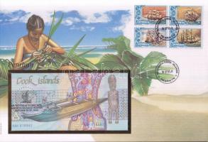 Cook szigetek/Penrhyn 1992.oct.16-27. 3$ dekoratív, nagyalakú bélyeges, bankjegyes borítékon, T:I