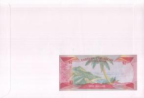 Karib-szigetek 1985-88. 1$ dekoratív, nagyalakú bélyeges, bankjegyes borítékon T:I