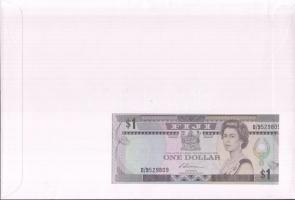 Fiji szigetek 1987. 1$ dekoratív, nagyalakú bélyeges, bankjegyes borítékon T:I