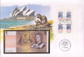 Ausztrália 1983. 1$ dekoratív nagyalakú bélyeges, bankjegyes borítékon T:I